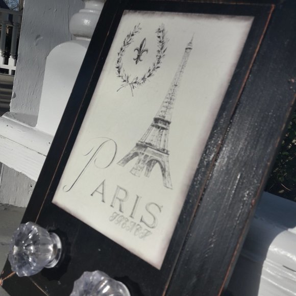 Crystal Door Knob Coat Rack Eiffel Tower Paris Theme Wall Hanging Hooks Jewelry - Picture 8 of 12